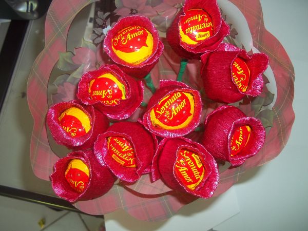 Buquê de chocolate vermelho